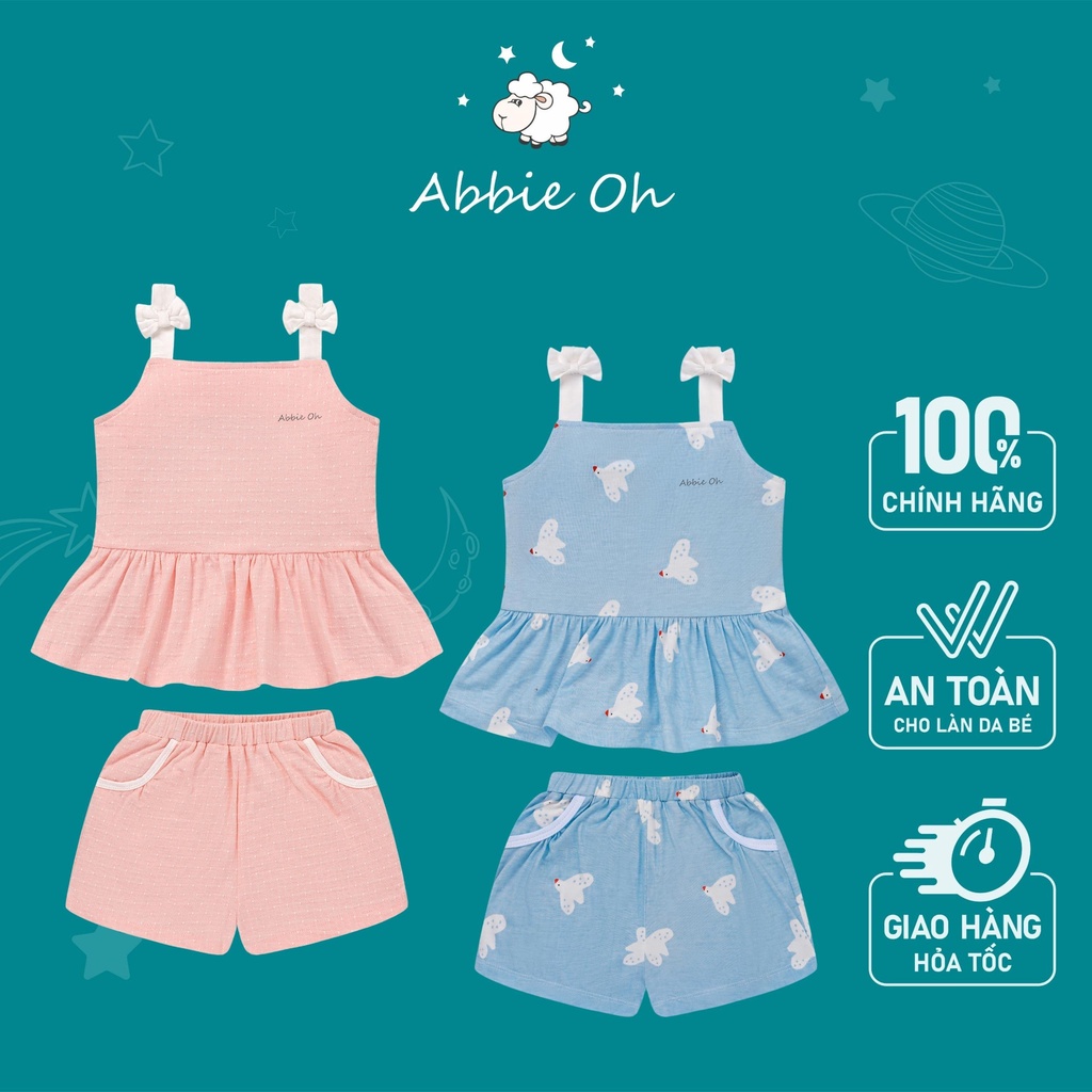 Bộ quần áo hai dây cho bé ABBIEOH đồ bộ bé gái | 3M - 3Y | BO404