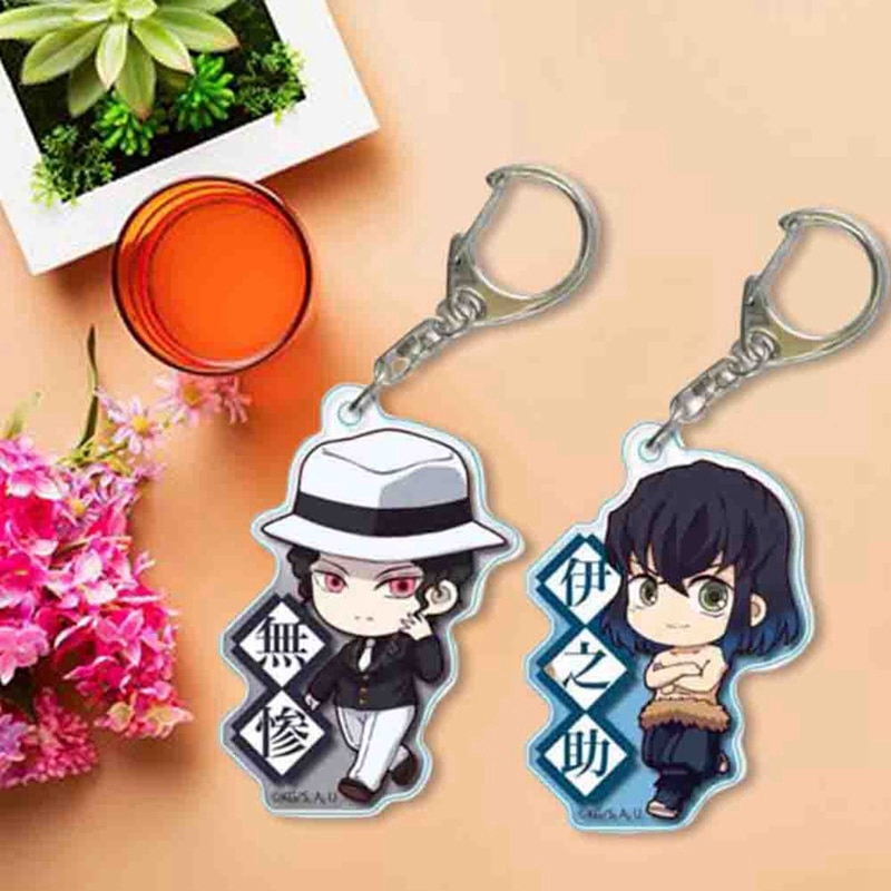 Móc khóa 2 mặt hình anime Kimetsu No Yaiba chất liệu Acrylic