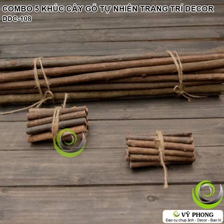 ĐẠO CỤ CHỤP ẢNH SET 5 KHÚC CÂY GỖ TỰ NHIÊN DECOR ĐẠO CỤ PHỤ KIỆN TRANG TRÍ CHỤP ẢNH DDC-108