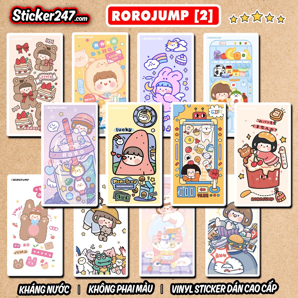 Sticker Roro Jump Dễ Thương [2] 𝑭𝒓𝒆𝒆𝒔𝒉𝒊𝒑 chống nước, sticker dán laptop, điện thoại, đàn guitar, mũ bảo hiểm, vali