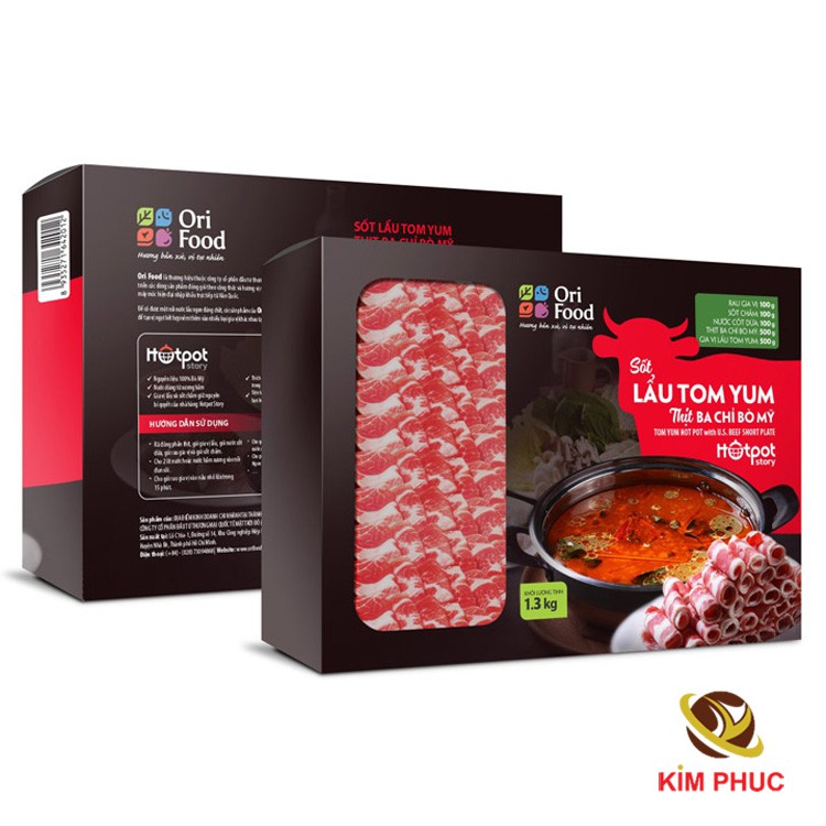 Combo lẩu Tomyum thịt ba chỉ bò Mỹ Hotpot Story OriFood 1.3kg