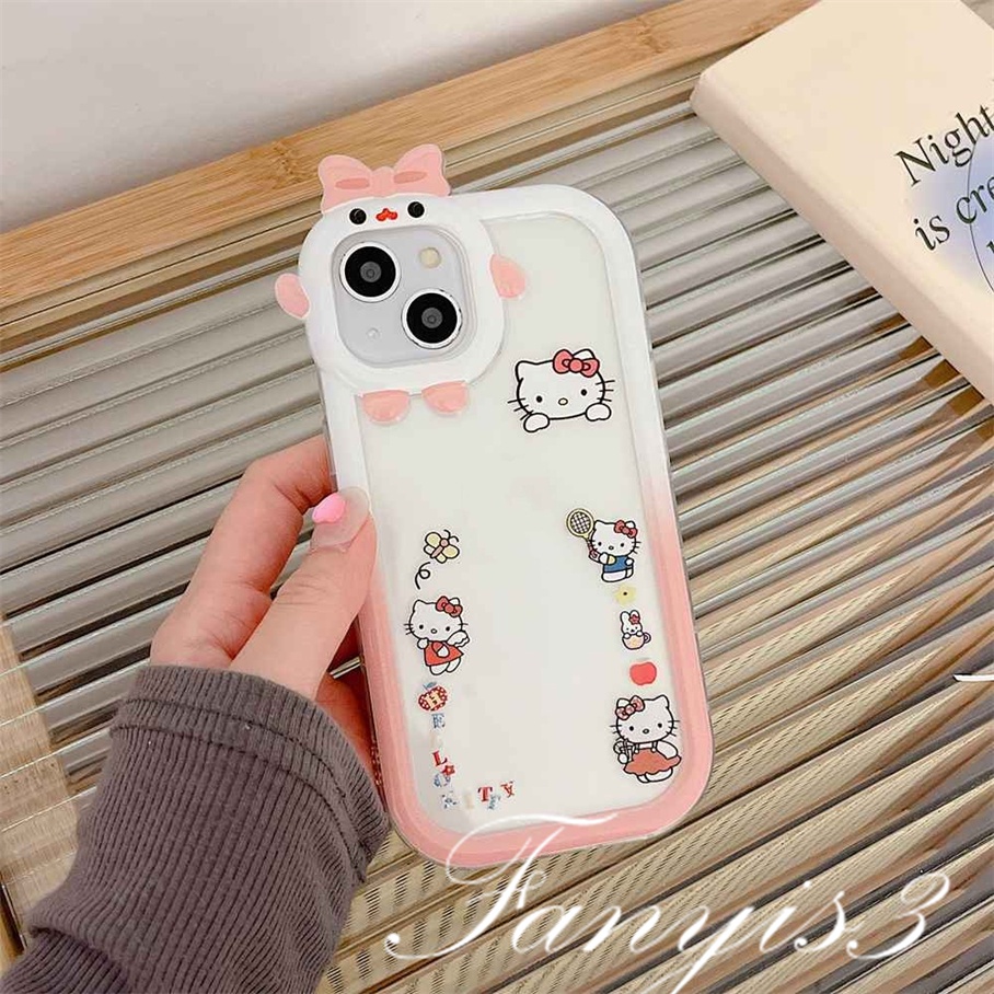 Ốp Điện Thoại Mềm Trong Suốt Hình Mèo Đeo Chuông Cho iPhone 14 13 12 11 Pro Max X XR Xs Max 8 7 6 6s Plus SE 2020