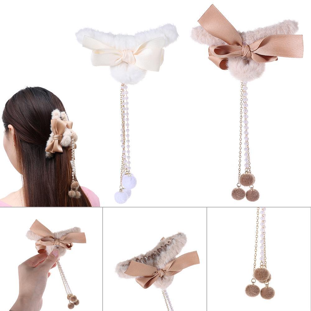 Kẹp Tóc Đuôi Ngựa Bằng Lông Nhung Thời Trang Thu Đông Hàn Quốc