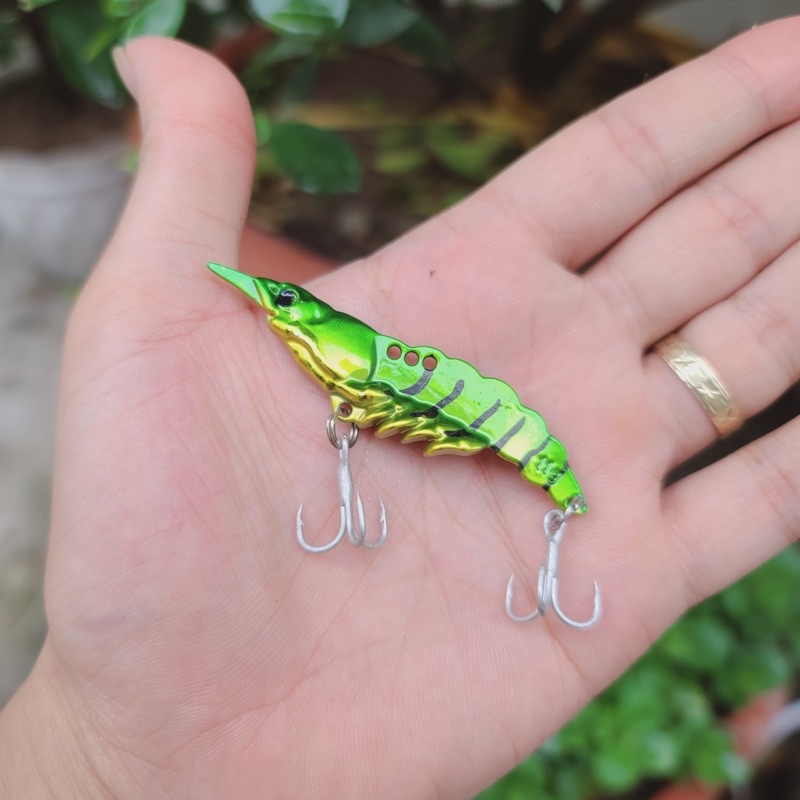 Mồi tôm giả bằng sắt cao cấp - lớp sơn bền bỉ - hàng đẹp lạ có 7g và 10g