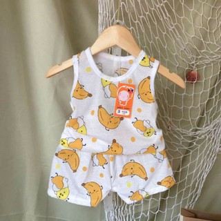 Bộ cotton giấy ba lỗ cho bé yêu