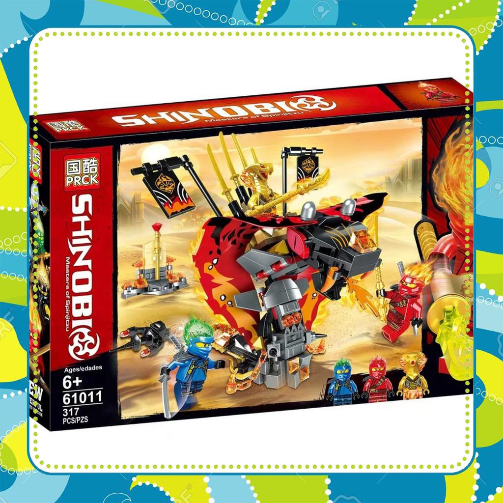 [Đồ Chơi Giá Rẻ] LEGO Ninjago Rắn Lửa Khổng Lồ Đại Chiến Ninja  Pack 61011