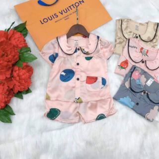Bộ pijama lụa cho bé gái