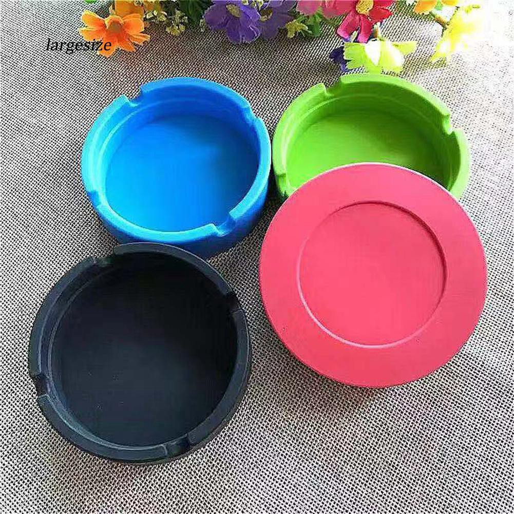 Large♥Silicone Soft Round Ashtray Cigarette Holder Heat Resistant Ash Tray Plates