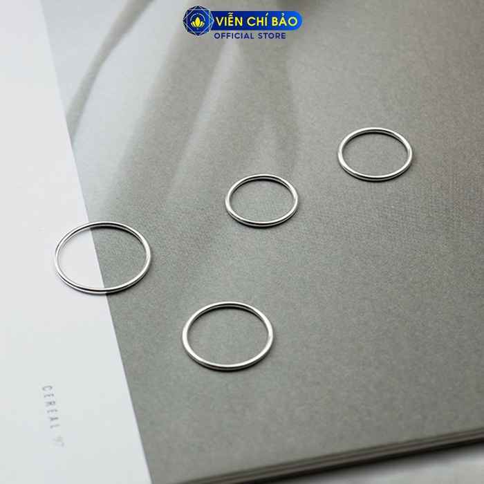 Nhẫn bạc nữ tròn trơn basic chất liệu bạc 925 thời trang phụ kiện trang sức nữ trẻ Viễn Chí Bảo N400604
