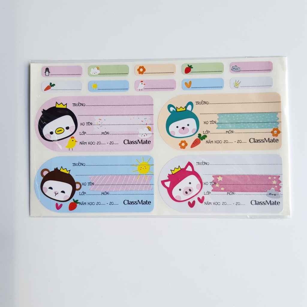 Nhãn vở Carton Classmate có decal -NT222