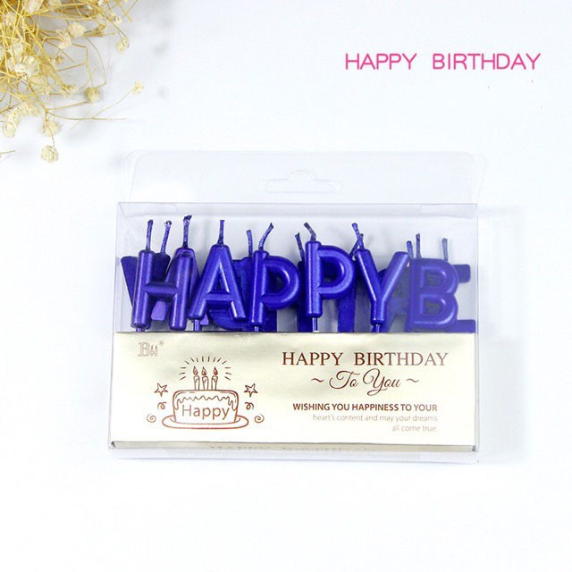 Trang Trí Bánh Sinh Nhật Bánh Kem - Bộ nến chữ Happy Birthday