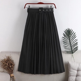 Chân Váy dập ly dáng dài kèm đai lưng