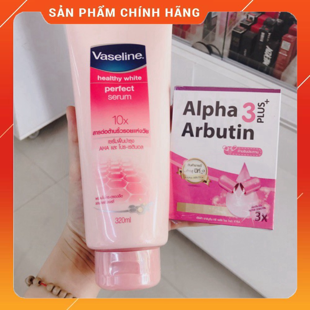 COMBO sữa dưỡng Vaseline 10x & Vỉ kích trắng da alpha arbutin Thái Lan Mĩ Phẩm Gía Sỉ 89