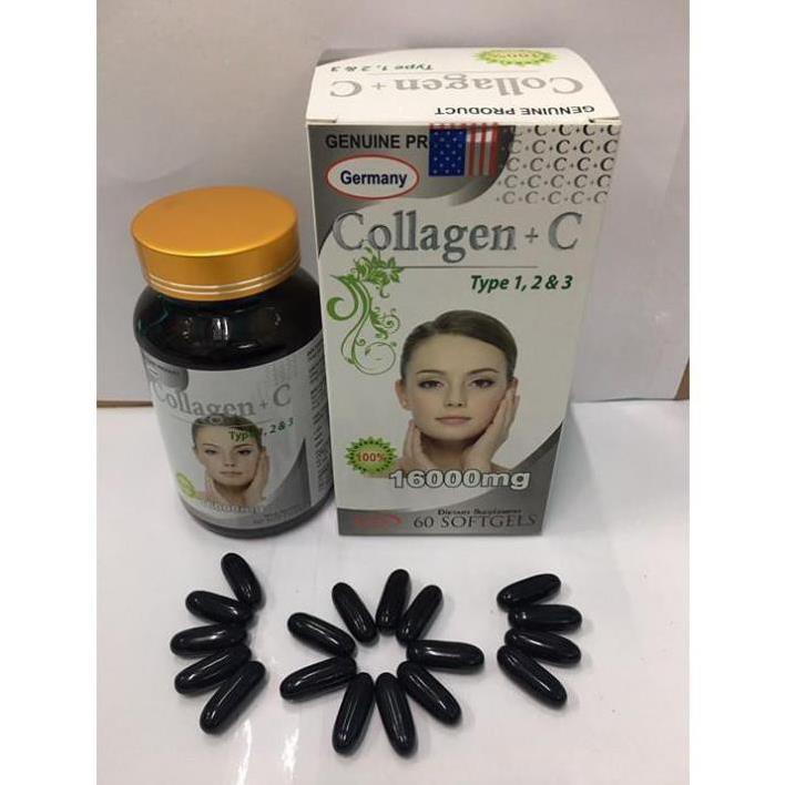 Viên uống COLLAGEN +C bổ sung collagen, vitamin e giúp chống lão hóa, cải thiện nếp nhăn - Hộp 60 viên
