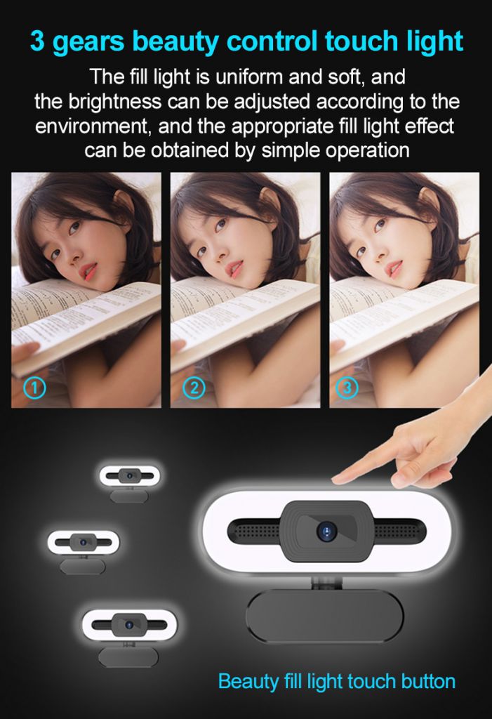 Webcam Hd 1080p Tích Hợp Micro Và Đèn Led Tự Động Lấy Nét Cho Máy Tính