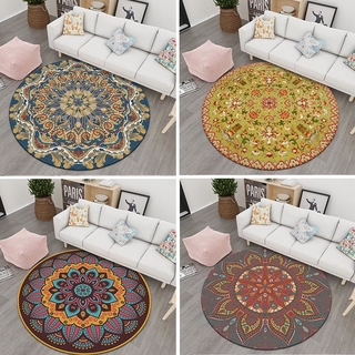 Thảm Tròn Họa Tiết Dân Tộc Phong Cách Bohemian Độc Đáo Đẹp Mắt
