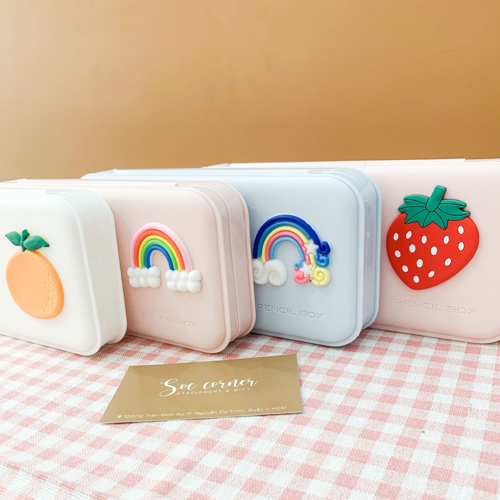 Hộp bút nhựa trang trí size M màu Pastel (Pencil Box)