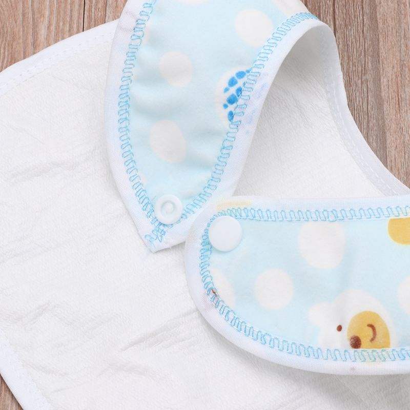 Yếm ăn vải nhung chống thấm nước in họa tiết xinh xắn nhiều màu sắc dành cho bé