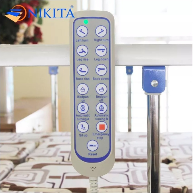 Giường bệnh đa chức năng điều khiển bằng điện, Nâng đầu, Nâng chân, Nghiêng trái/phải - NIKITA DCN 16