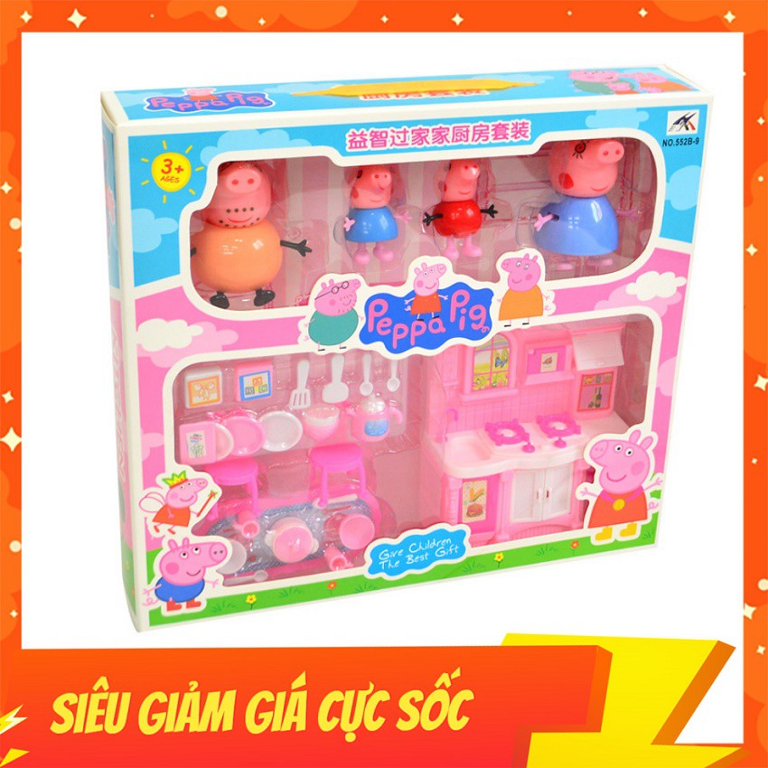 Đồ Chơi Tủ Bếp Heo Peppa Pig và Những Người Bạn Giúp Bé Nhận Biết Các Đồ Dùng, Học Cách Chăm Sóc Gia Đình