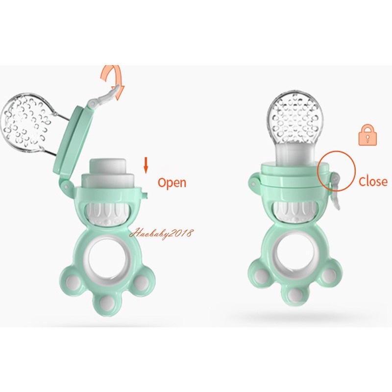 Túi nhai silicon chống hóc Misuta, núm nhai hoa quả cho bé tập ăn dặm BLW - Haobaby2018
