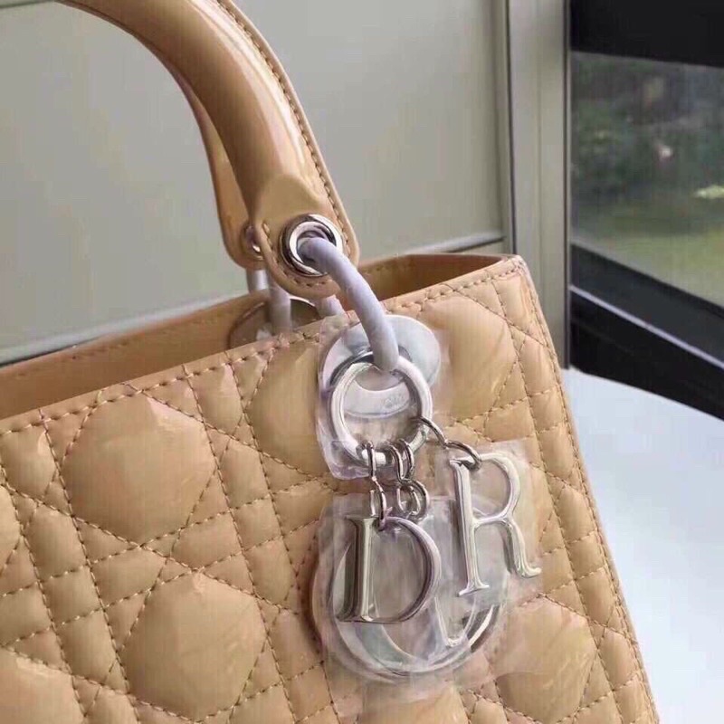 Túi xách nữ Dior Lady 5 ô da bóng