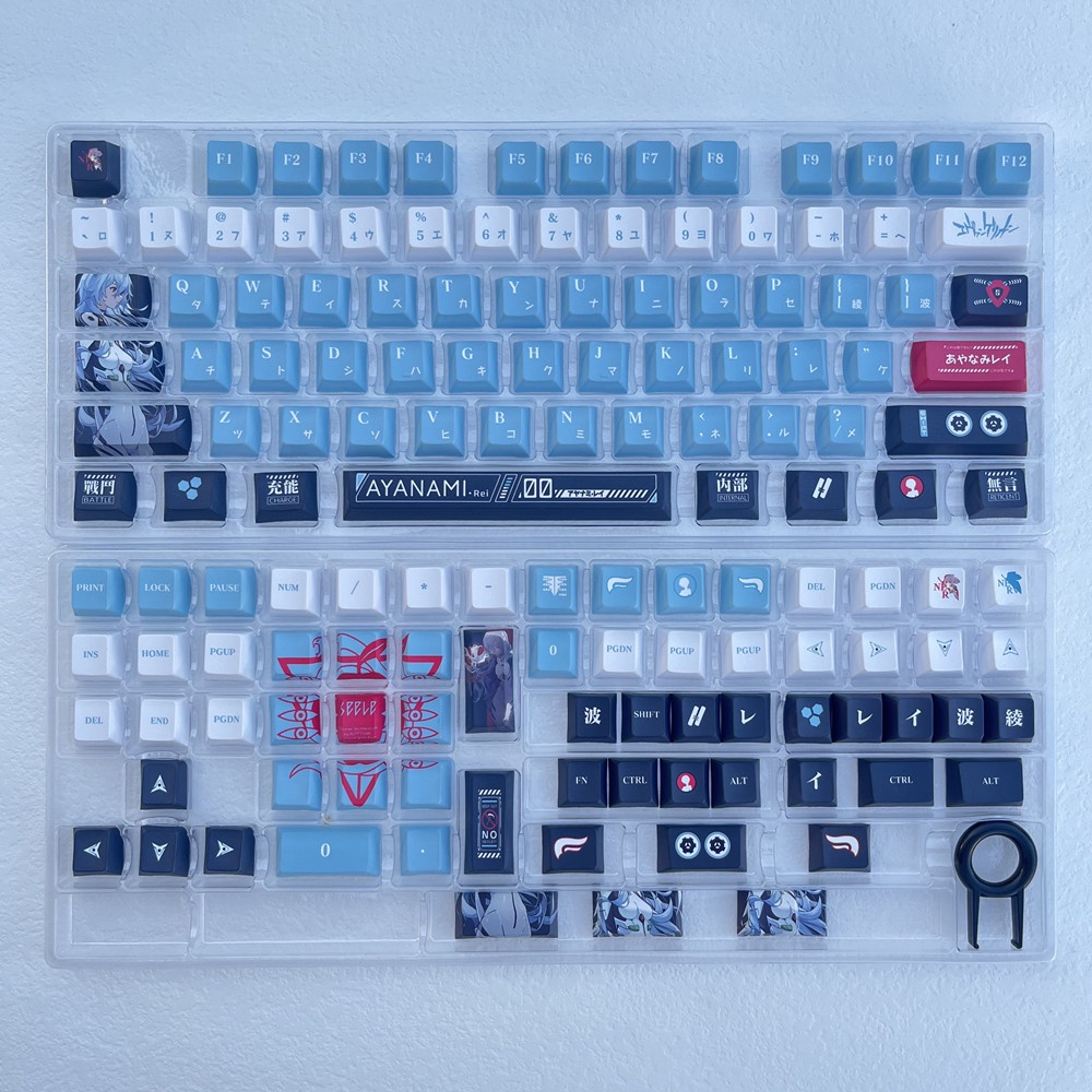 Ayanami Rei Keycaps Cherry Profile EVA  Anime PBT Dye Sub Bàn phím cơ học Keycap Set