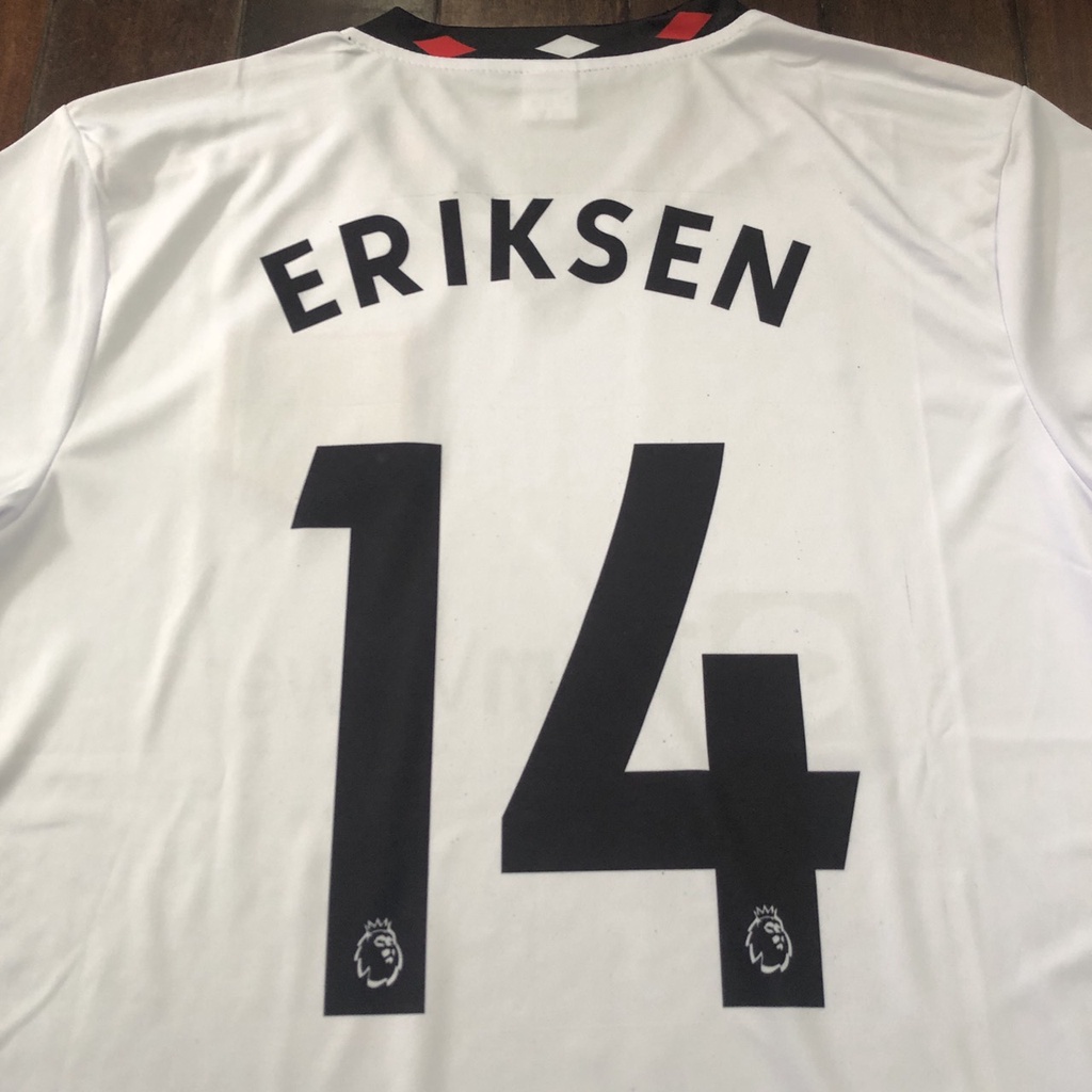 Bộ quần áo MU trắng sân khách in tên cầu thủ ERIKSEN 14