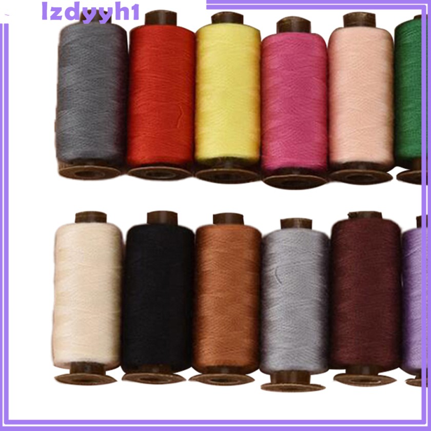 24 Cuộn Chỉ 100% Polyester Nhiều Màu Dài 500 Yards