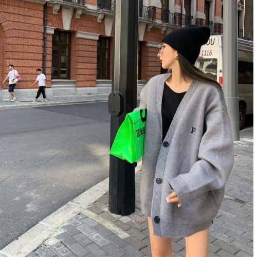 Áo Khoác Cardigan Dệt Kim Tay Dài Dáng Rộng Thiết Kế Mới Thời Trang Dành Cho Mùa Thu Đông