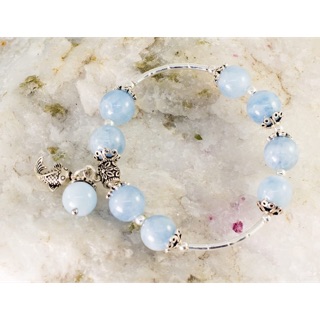 Vòng Tay Đá Aquamarine mix charm bạc 925