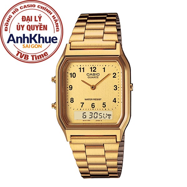 Đồng hồ unisex dây kim loại Casio chính hãng AQ-230GA-9BMQ