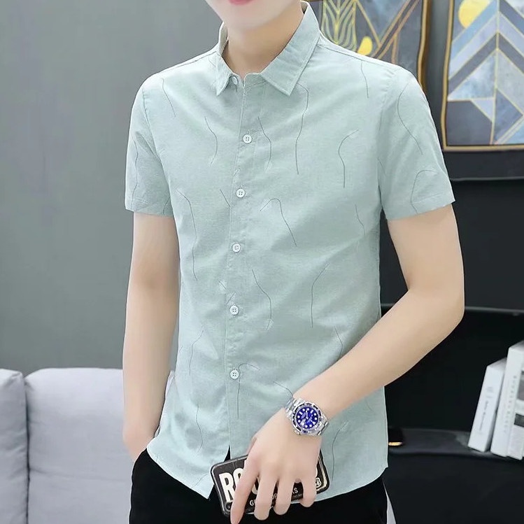 Sơ Mi Nam Tay Ngắn Họa Tiết Kẻ Lưới Thời Trang Mới