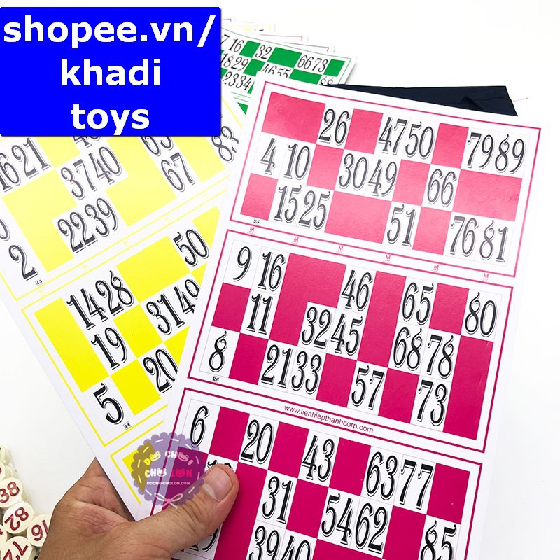 Trò chơi kêu Lô Tô 90 số lo to bằng giấy và Melamine cao cấp