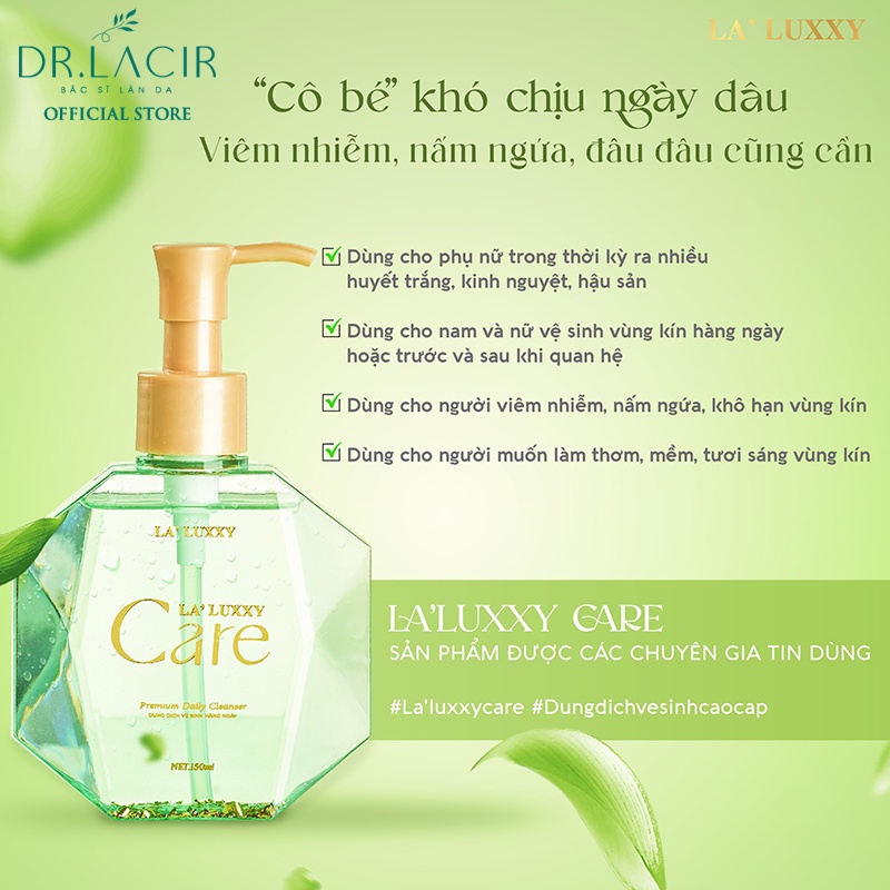 Dung dịch vệ sinh giúp ngừa nấm ngứa,duy trì độ ẩm La'Luxxy Care DR.LACIR Chai 150ml DR123