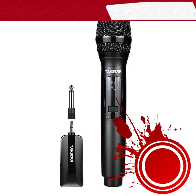 Mic không dây karaoke TAKSTAR TS-K201, Công nghệ không dây UHF, Micro không dây đa năng,