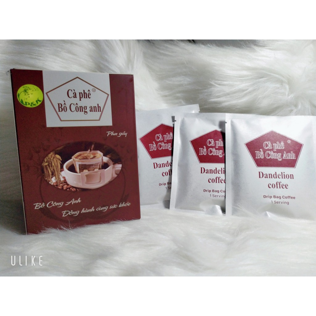 Cafe thảo dược Bồ Công Anh phin giấy tiện dụng - hộp 100g - phòng chống ung thư, cải thiện tiêu hóa và tuần hoàn máu