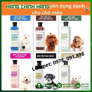 [HÀNG NHẬP KHẨU] SỮA TẮM SOS DÀNH CHO CHÓ VÀ MÈO 530ML/ Dầu Tắm Chó Mèo Mượt Lông/ Lulupet