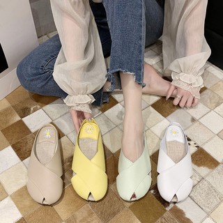 Dép sục ulzzang in hình hoa cúc hở mũi