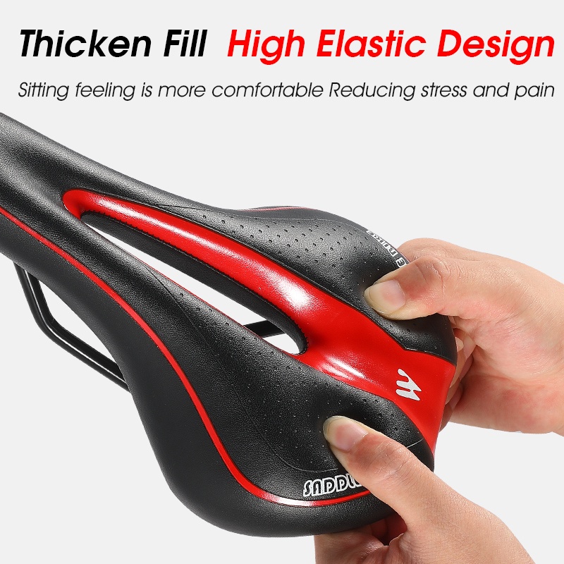 Yên xe đạp leo núi WEST BIKING chất liệu da và silicon chống trượt ngồi thoải mái