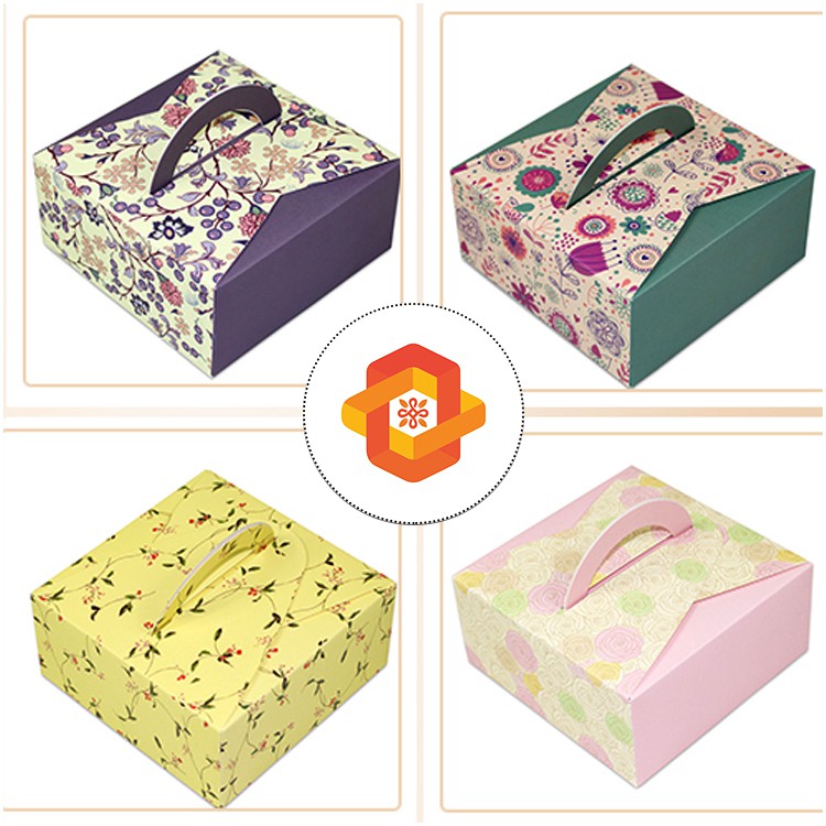 Hộp đựng bánh trung thu (kẹo) 4 bánh 80g tay xách (set 10)