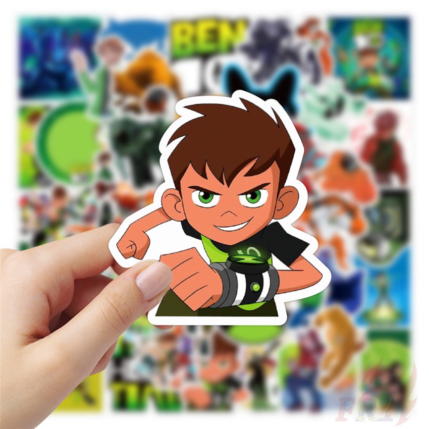 Set 50 miếng dán trang trí thủ công hình nhân vật Ben 10 độc đáo
