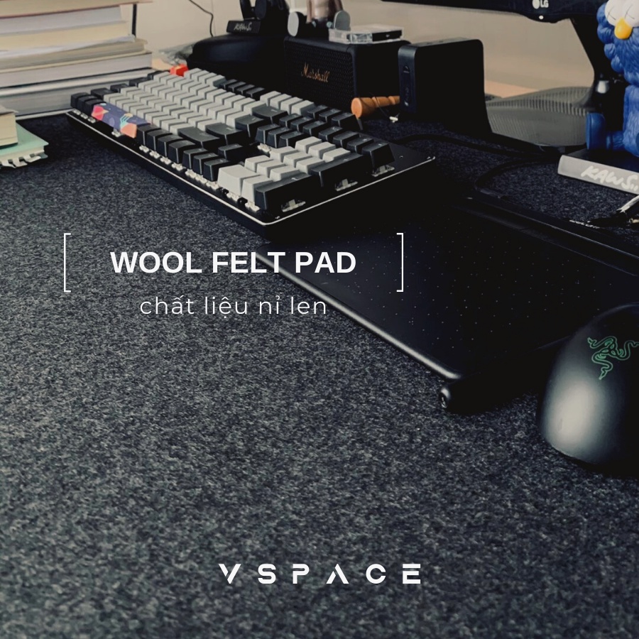 Thảm nỉ trải bàn làm việc (có chống trượt) Deskpad - Lót chuột mouse pad tấm lót bàn di chuột (TẶNG KÈM LÓT CỐC GỖ) | BigBuy360 - bigbuy360.vn