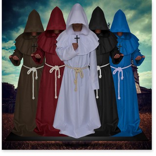 Halloween cosplay trang phục thời trung cổ tu sĩ quần áo tu sĩ áo choàng phù thủy quần áo linh mục quần áo phù hợp với C