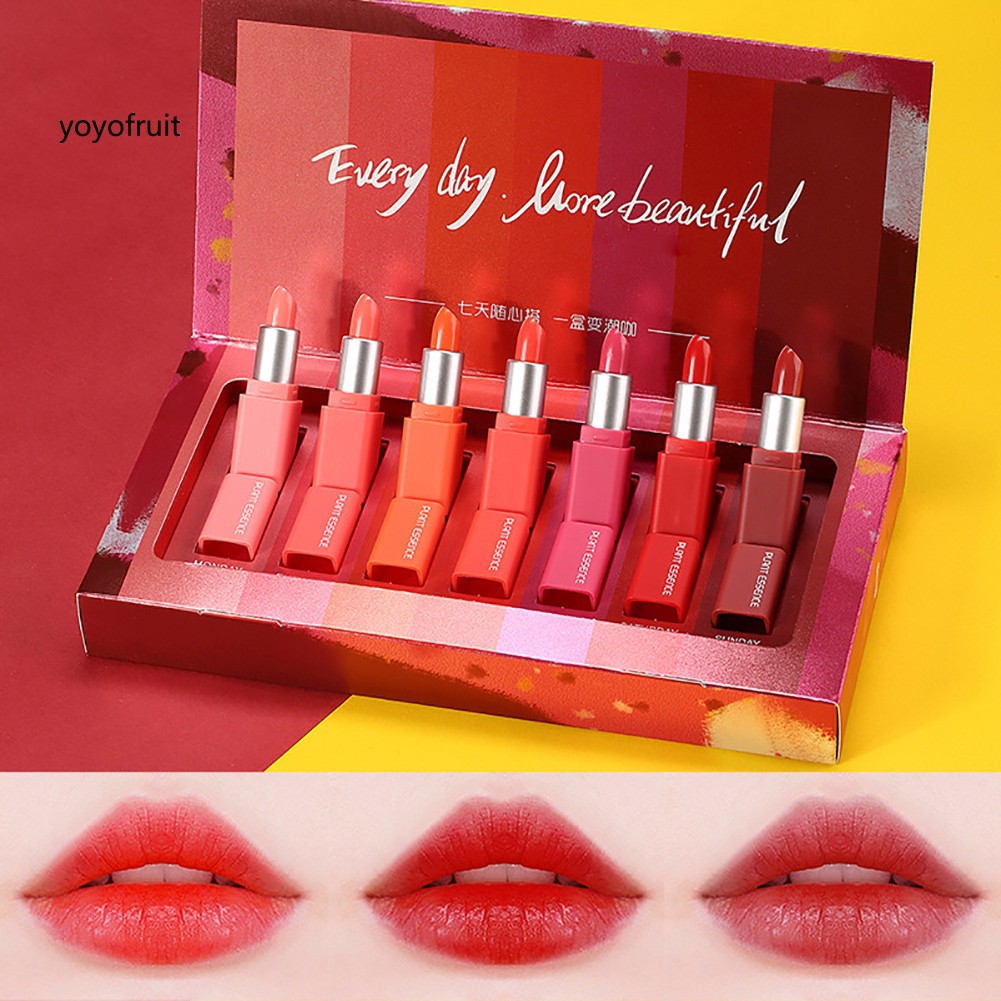 Bộ 7 son môi lâu trôi màu sắc hợp thời trang có thành phần dưỡng ẩm | BigBuy360 - bigbuy360.vn