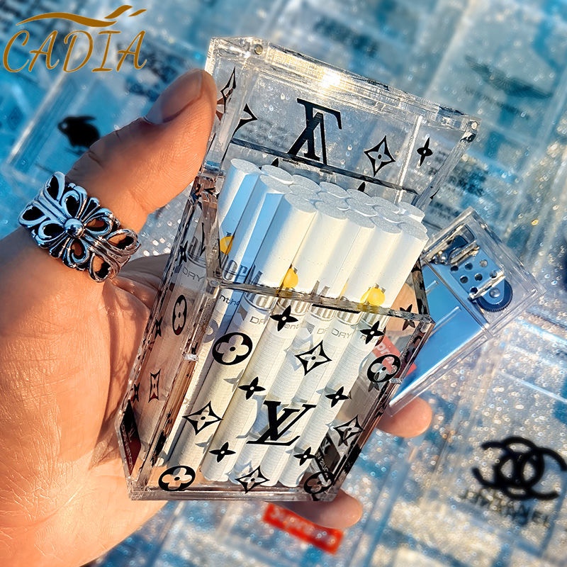 Hàng Mới Về Hộp Đựng Thuốc Lá Nắp Lật Bằng Nhựa Acrylic Cao Cấp 2022 Kèm 20 Que Điếu Thuốc Lá
