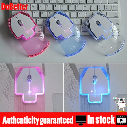 Chuột quang không dây trong suốt siêu mỏng 2.4GHz cho PC Laptop