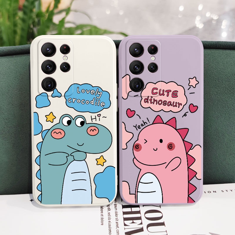 Dễ Thương Ốp Điện Thoại Họa Tiết Khủng Long Sáng Tạo Cho samsung galaxy s23 s22 fe ultra plus