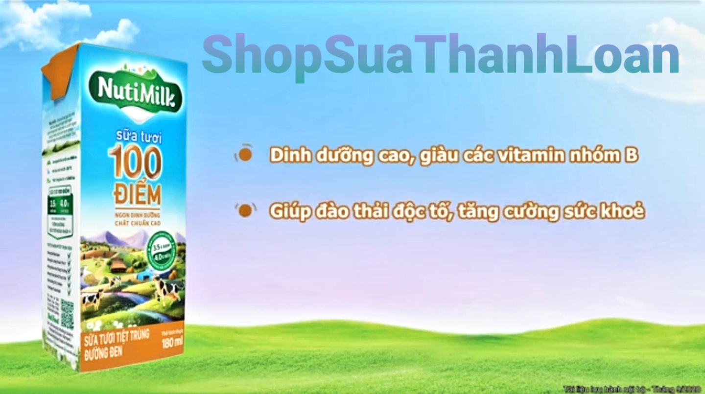 [HSD T3-2022] THÙNG 48 HỘP SỮA TƯƠI NUTI MILK ĐƯỜNG ĐEN 110ML