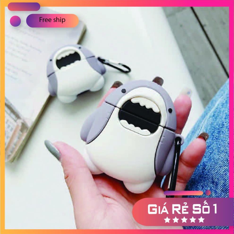 Air-pod Case ⚡ Freeship ⚡ Cá Mập Cute - Case Tai Nghe Không Dây Air-pod 1/ 2/ i12/ Pro - Châts Case Store